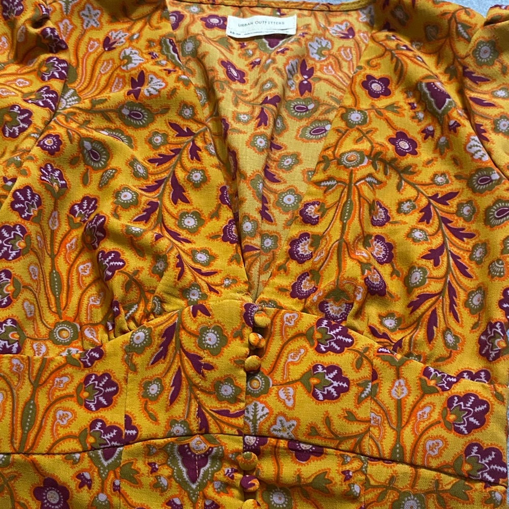Urban Outfitters Yellow Floral Dress - Picture 4 of 6